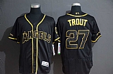 Angels 27 Mike Trout Black Gold Flexbase Jersey,baseball caps,new era cap wholesale,wholesale hats